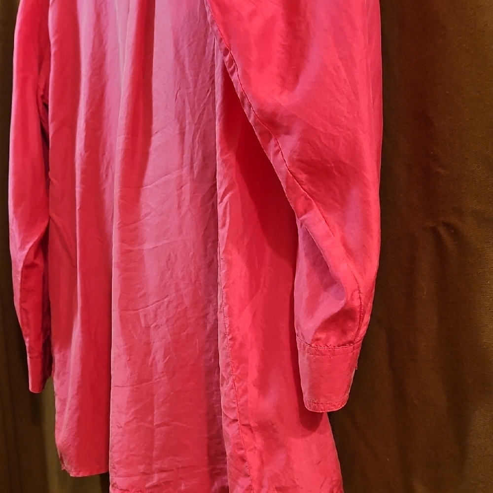 VTG Pink Silk Button-Up Shirt - Picture 12 of 14